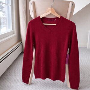 100% Cashmere Sweater in Cherry Red - Brand New with Tags, Super Deal Price!！